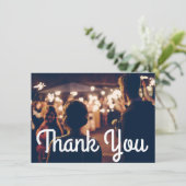 Patriottische liefde II Vierde juli Wedding Dank j Bedankkaart (Staand voorkant)