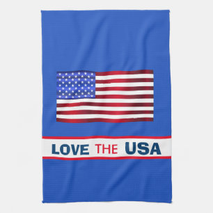 Patriottische liefde USA-vlag keukendoek Theedoek