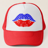 Patriottische lippen trucker pet (Voorkant)