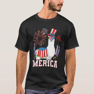 Patriottische Llama Merica Grappig 4 juli Vuurwerk T-shirt