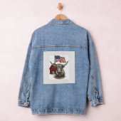 Patriottische Longhorn Koe en Rode Schuur Vectoron Denim Jacket (Hangar)