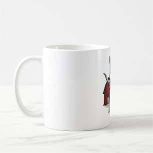 Patriottische Longhorn Koe en Rode Schuur Vectoron Koffiemok