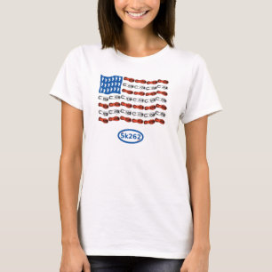 Patriottische loper (Amerikaanse vlag met voeten e T-shirt