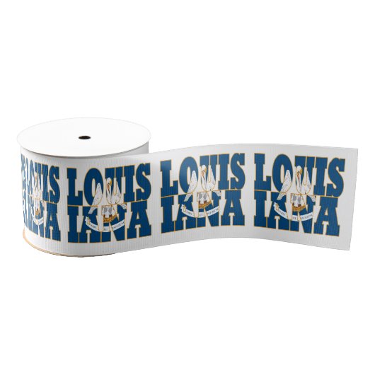 Patriottische Louisiana staatsvlag typografie ontw Grosgrain Lint (Spoel)