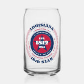 Patriottische Louisiana Typography Drinkware Set Blikvorm Glas (Voorkant)