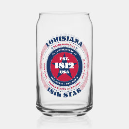 Patriottische Louisiana Typography Drinkware Set Blikvorm Glas