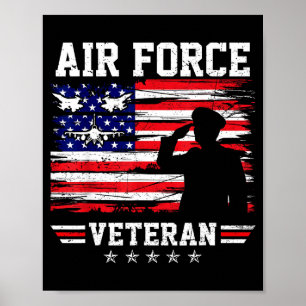 Patriottische luchtmacht veteraan USAF vlag Amerik Poster