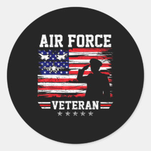 Patriottische luchtmacht veteraan USAF vlag Amerik Ronde Sticker