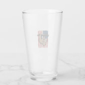 Patriottische Luiaard Vintage Gravure Shirt Ontwer Glas (Achterkant)