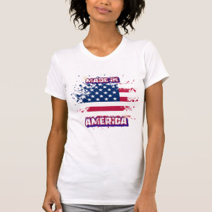Patriottische "Made in America" Amerikaanse vlag D T-shirt
