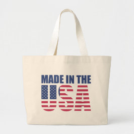Patriottische Made in de Verenigde Staten Grote Tote Bag