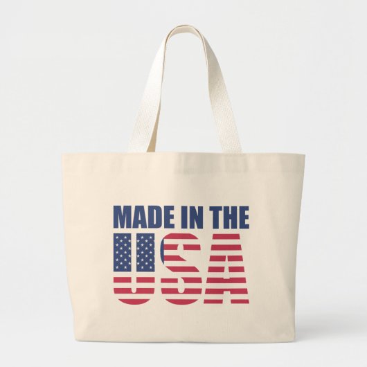 Patriottische Made in de Verenigde Staten Grote Tote Bag (Voorkant)