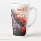 Patriottische MAGA met vlag en paard Latte Mok (Rechts)