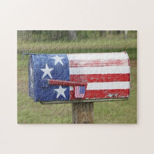 Patriottische Mailbox Jigzaag Puzzle Legpuzzel (Horizontaal)