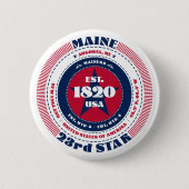Patriottische Maine Circle met State Details Ronde Button 5,7 Cm (Voorkant)