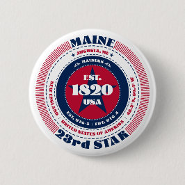 Patriottische Maine Circle met State Details Ronde Button 5,7 Cm
