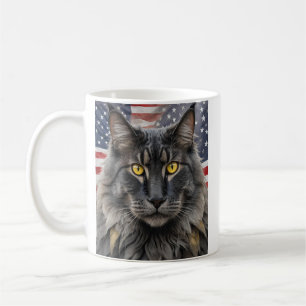Patriottische Maine Coon Cat Koffiemok