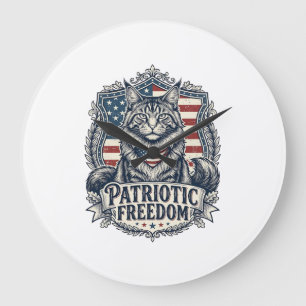 Patriottische Maine Coon Kat Grote Klok