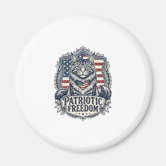 Patriottische Maine Coon Kat Magneet (Voorkant)