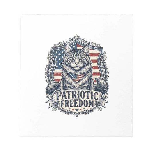 Patriottische Maine Coon Kat Notitieblok (Voorkant)