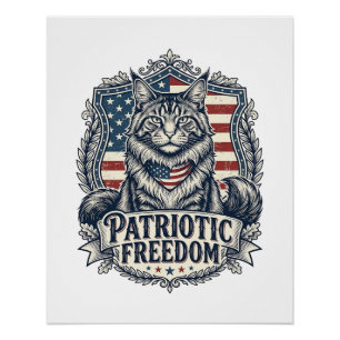 Patriottische Maine Coon Kat Perfect Poster