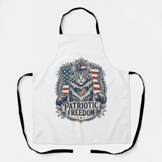 Patriottische Maine Coon Kat Schort (Voorkant)