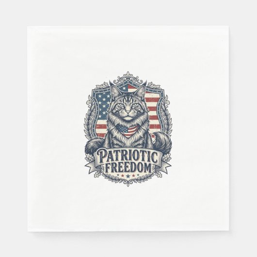 Patriottische Maine Coon Kat Servet (Voorkant)