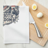 Patriottische Maine Coon Kat Theedoek (Quarter Fold)