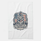 Patriottische Maine Coon Kat Theedoek (Verticaal)