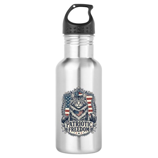 Patriottische Maine Coon Kat Waterfles (Voorkant)