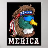 Patriottische Mallard Duck Hunting American Waterf Poster (Voorkant)