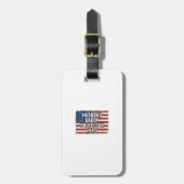Patriottische man papa beschermer held vlag shirt  bagagelabel (Voorkant verticaal)