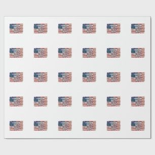 Patriottische man papa beschermer held vlag shirt  cadeaupapier