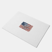 Patriottische man papa beschermer held vlag shirt  deurmat (Schuin)