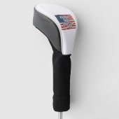 Patriottische man papa beschermer held vlag shirt golfheadcover (Schuin)