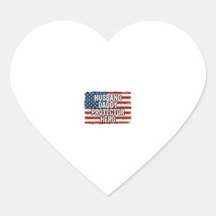 Patriottische man papa beschermer held vlag shirt hart sticker