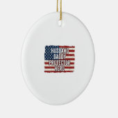 Patriottische man papa beschermer held vlag shirt  keramisch ornament (Rechts)
