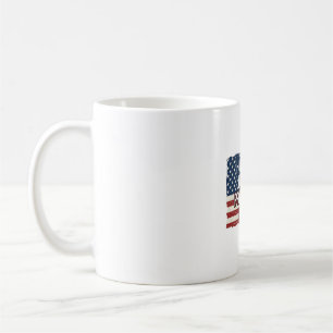 Patriottische man papa beschermer held vlag shirt  koffiemok