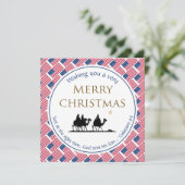 Patriottische MANNEN van de Amerikaanse vlag Chris Feestdagenkaart (Staand voorkant)