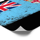 Patriottische Mannen Vrouwen Kind Fiji Vlag onder  Poster (Hoek)