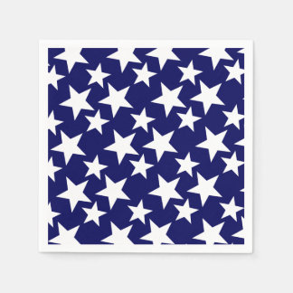 Patriottische Marine Blauw met Witte Sterren Servetten