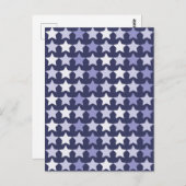 Patriottische marine blauwe sterren briefkaart (Voorkant / Achterkant)