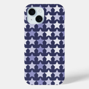 Patriottische marine blauwe sterren iPhone 15 case