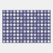 Patriottische marine blauwe sterren inpakpapier vel (Voorkant 2)