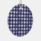 Patriottische marine blauwe sterren keramisch ornament (Rechts)