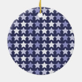 Patriottische marine blauwe sterren keramisch ornament (Achterkant)
