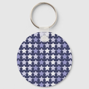 Patriottische marine blauwe sterren sleutelhanger