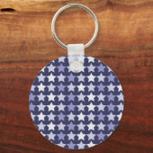 Patriottische marine blauwe sterren sleutelhanger (Voorkant)