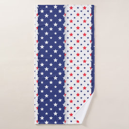 Patriottische marine en rode ster patroon badhanddoek