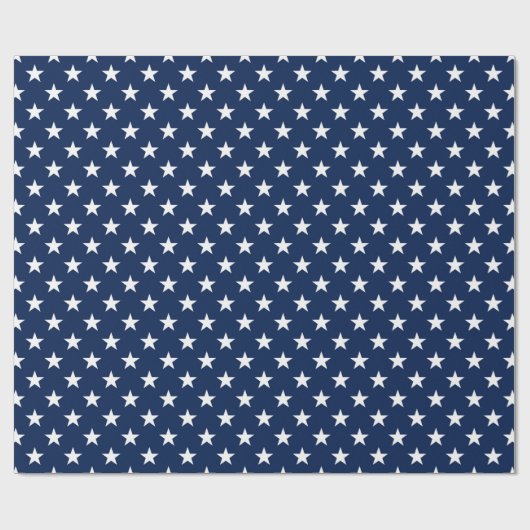 Patriottische marineblauw Vlag Stars Pattern Cadeaupapier (Vlak)